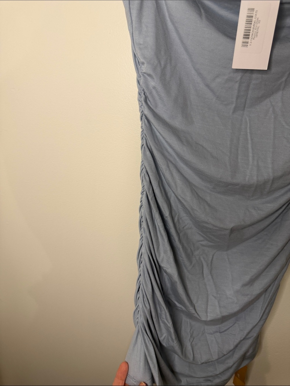 Reformation NWT Raydon Knit Dress Mineral Light Blue Mini Off the Shoulder XS - Picture 8 of 11